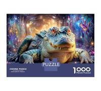 Rompecabezas Set 1000 Piezas Cocodrilos en el Túnel, Cocodrilo Realista, Niños Principiantes, Juego Educativo, Cartón Reciclado, Juego Padre Hijo, 38x26cm