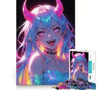 Rompecabezas Sexy Neon Girl para Adultos, 1000 Piezas Fortalece la Memoria Divertido y Relajante Borde de Calidad Un Regalo Encantador 38x52cm