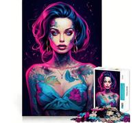 Rompecabezas Sexy Neon Witch de 1000 Piezas para Adolescentes, Juguete cognitivo, Juego Lento, Disfruta, Borde Premium, Elige el Deseo de Santa Claus 50x75cm