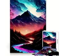 Rompecabezas Shades of Mountain de 1000 Piezas para Adolescentes Recuerda, Mejora, Mente Tranquila, Arte de Corte Claro, Coleccionable 38x26cm