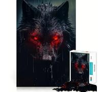 Rompecabezas Shadow Wolf de 1000 Piezas para Adolescentes, Juego de lógica fácil, Entretenimiento, Corte Perfecto, Regalo de cumpleaños 38x26cm