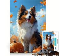Rompecabezas Sheltie con Calabazas, 1000 Piezas, para Adolescentes, lógica Clara, Juguete fácil, Ocio, Corte Perfecto, Regalo de cumpleaños 50x75cm
