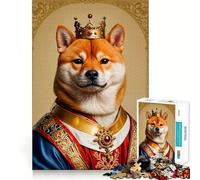 Rompecabezas Shiba Inu King de 1000 Piezas para Adultos Juguete Inteligente, Divertido y silencioso Corte preciso 38x26cm