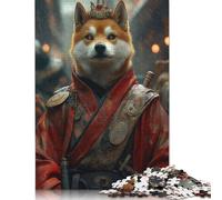 Rompecabezas Shiba Inu Samurai King, de Papel 100% Reciclado, Rectangular, para niños y niñas, 1000 Piezas (26 x 38 cm)