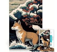 Rompecabezas Shiba Inu Ukiyo E de Japón, 1000 Piezas para Adolescentes, para Recordar, Mejorar, Relajarse, Mente, Obra de Arte nítida 50x75cm