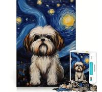 Rompecabezas Shih Tzu Vincent Van Gogh para Adolescentes, 1000 Piezas, Actividad para ejercitar la Mente en casa, Bordes precisos, Regalo Festivo 50x75cm