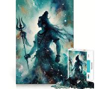 Rompecabezas Shiva de 1000 Piezas con Arte japonés en Tinta para Adultos Juguete para Pensar, calmar, relajar, Arte de Pared con Corte Limpio 38x26cm