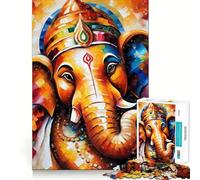 Rompecabezas Shree Ganesha de 1000 Piezas para Adolescentes, Juguete para estimular la lógica, Juego Relajante, Arte de Borde Premium, Coleccionable 38x26cm