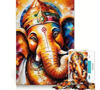 Rompecabezas Shree Ganesha de 1000 Piezas para Adultos, versión Mejorada, para aliviar el estrés, con Corte Ajustado, Ideal para Elegir como Regalo de Papá Noel 50x75cm
