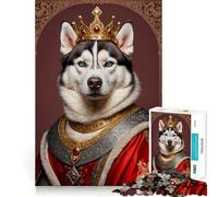 Rompecabezas Siberian Husky King de 1000 Piezas para Adultos y Adolescentes Ayuda a Mejorar la Memoria y relaja la Mente Diseño para armar 38x26cm