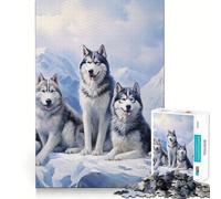 Rompecabezas Siberian Husky Pack de 1000 Piezas para Adultos Regalo Ideal para ejercitar la Mente Juguete para Relajarse Arte para armar Regalo Memorable 50x75cm
