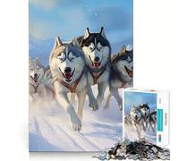 Rompecabezas Siberian Husky Pack para Adolescentes, 1000 Piezas, Rompecabezas Mental, Divertido y Relajante, Arte para armar, Regalo Encantador 50x75cm