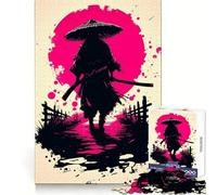 Rompecabezas Silent Ronin bajo la Luna de Sangre de 1000 Piezas para Adolescentes Recuerda, Mejora, relaja, Mente, Obra de Arte de Corte nítido 38x26cm