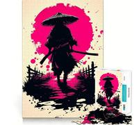 Rompecabezas Silent Ronin bajo la Luna de Sangre de 1000 Piezas para Adolescentes Recuerda, Mejora, relaja, Mente, Obra de Arte de Corte nítido 38x26cm