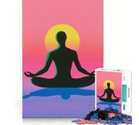 Rompecabezas Silhouette Meditation de 1000 Piezas para Adultos, Juguete de lógica Pura, Relajante y Divertido, Corte preciso, Regalo increíble 38x26cm
