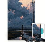 Rompecabezas Silueta bajo Cielo dramático para Adolescentes, 1000 Piezas, Rompecabezas Mental, Divertido y Relajante, Arte para armar, un Bonito Regalo 50x75cm