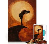 Rompecabezas Silueta bajo el Sol de 1000 Piezas para Adolescentes, Juguete cognitivo, Juego Lento, Disfruta, Borde Premium, Elige el Deseo de Papá Noel 38x52cm