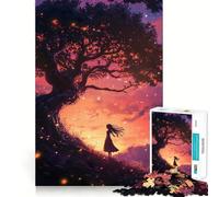 Rompecabezas Silueta Bajo Un Árbol Mágico para Adultos, 1000 Piezas, Juguete de Lógica Afilada, Divertido, Corte Preciso, Regalo Memorable 38x26cm