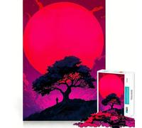 Rompecabezas Silueta bajo una Luna Rosa para Adultos, 1000 Piezas, Juguete de lógica Afilada, Divertido, de Corte preciso, Regalo Memorable 50x75cm