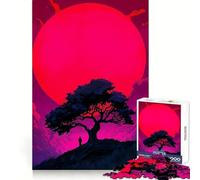 Rompecabezas Silueta bajo una Luna Rosa para Adultos, 1000 Piezas, Juguete de lógica Afilada, Divertido, de Corte preciso, Regalo Memorable 50x75cm