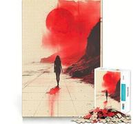 Rompecabezas Silueta de Atardecer Rojo de 1000 Piezas para Adolescentes, Juguete de Lógica Fuerte, Tiempo en Familia, Borde Transparente, Sorpresa Cálida (38x52cm)