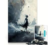 Rompecabezas Silueta de Mujer en la tormenta para Adolescentes, 1000 Piezas, Juguete de lógica Mental, Alivio del estrés, Corte Firme, Regalo de Santa Claus 38x26cm