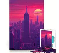 Rompecabezas Silueta de Nueva York de 1000 Piezas para Adolescentes Juguete de lógica Clara, fácil de Usar, Ocio, Regalo de cumpleaños 38x26cm