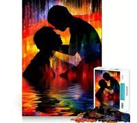Rompecabezas Siluetas en Agua Arcoíris de 1000 Piezas para Adolescentes Juguete de lógica Clara, fácil de Usar, Ocio, Regalo de cumpleaños 38x26cm