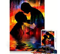 Rompecabezas Siluetas en Agua Arcoíris de 1000 Piezas para Adolescentes Juguete de lógica Clara, fácil de Usar, Ocio, Regalo de cumpleaños 38x26cm