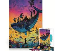 Rompecabezas Sinfonía de Ballenas 1000 Piezas Juguete de construcción Focus Ajuste Huecos Actividad gratificante para días lluviosos (38x52cm)