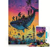 Rompecabezas Sinfonía de Ballenas para Adultos 1000 Piezas Juego de Concentración Mental Corte de Precisión Bordes Lisos Un Reto Divertido para Pasar el Tiempo (50x75cm)