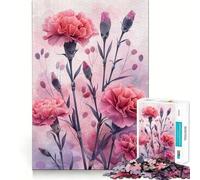 Rompecabezas Sinfonía de Claveles Rosas de 1000 Piezas para Adolescentes Juguete para ejercitar la Mente Tiempo de relajación Arte Regalo de Temporada (38x52cm)