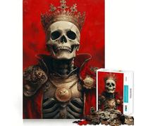Rompecabezas Skeleton King de 1000 Piezas para Adolescentes Recuerda, Mejora, Mente Tranquila, Arte de Corte Claro, Coleccionable 50x75cm