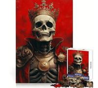 Rompecabezas Skeleton King de 1000 Piezas para Adolescentes Recuerda, Mejora, Mente Tranquila, Arte de Corte Claro, Coleccionable 50x75cm