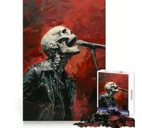 Rompecabezas Skeleton Rock Star de 1000 Piezas para Adultos Recall Upgrade Stress Relief Tight Cut Santa Wish Pick 38x52cm