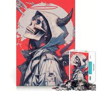 Rompecabezas Skull Angel de 1000 Piezas para Adolescentes Recuerdo, Mejora, Mente Tranquila, Arte de Corte Claro, Coleccionable 38x52cm