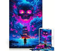 Rompecabezas Skull in The Sky de 1000 Piezas para Adultos Juguete Inteligente, Divertido y silencioso Corte preciso 38x26cm