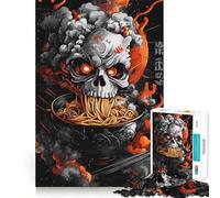 Rompecabezas Skull Ramen de 1000 Piezas para Adultos y Adolescentes Ayuda a Mejorar la Memoria y relaja la Mente Diseño para armar 38x26cm