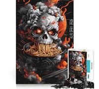 Rompecabezas Skull Ramen de 1000 Piezas para Adultos y Adolescentes Mejora la Memoria Ligero y Relajante Corte preciso Un Regalo Encantador 50x75cm
