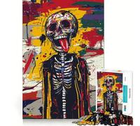Rompecabezas Skull Rebel con la Lengua Fuera, 1000 Piezas, para Adultos, Ideal para ejercitar la Mente Juguete Divertido y silencioso Diseño para armar 38x26cm