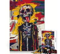 Rompecabezas Skull Rebel con la Lengua Fuera, 1000 Piezas, para Adultos, Ideal para ejercitar la Mente Juguete Divertido y silencioso Diseño para armar 38x26cm