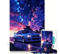 Rompecabezas Skyline GTR R Galaxy para Adolescentes de 1000 Piezas Mejora la Memoria, relaja y Juega Borde Limpio Artículo de Santa Claus 38x52cm