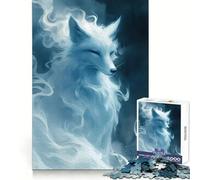 Rompecabezas Smoke Spirit Fox para Adolescentes, 1000 Piezas, para Recordar, estimular, Relajarse, Corte Suave, Regalo Elegante (38x26cm)