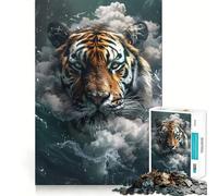 Rompecabezas Smoky Tiger Beast de 1000 Piezas para Adolescentes, Juguete de lógica Fina, fácil de Usar, Ocio, Bordes limpios, Regalo para Festivales (50x75cm)