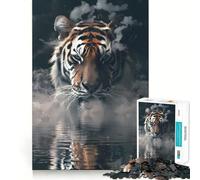 Rompecabezas Smoky Tiger Beast de 1000 Piezas para Adolescentes Juguete para desarrollar la lógica y la Capacidad de relajación Divertido y con Cortes precisos Regalo artístico (38x26cm)