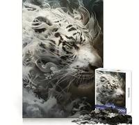 Rompecabezas Smoky Tiger Beast de 1000 Piezas para Adultos Fortalece la Memoria Divertido y Casual Bordes limpios Regalo clásico (38x26cm)