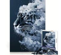 Rompecabezas Smoky Tiger Beast para Adolescentes, 1000 Piezas, Recall Boost, Gentle Relax, Smooth Cut, Stylish Gift (50x75cm)