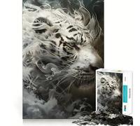 Rompecabezas Smoky Tiger Beast para Adolescentes, 1000 Piezas, Recall Upgrade, Calm Relax, Clear Cut Art Collection Piece (38x52cm)