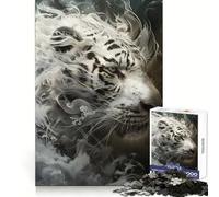 Rompecabezas Smoky Tiger Beast para Adolescentes, 1000 Piezas, Recall Upgrade, Calm Relax, Clear Cut Art Collection Piece (38x52cm)