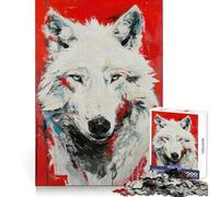 Rompecabezas Snow Shadow Wolf de 1000 Piezas para Adultos Juguete para ejercitar la Mente Imagen Suave y Relajante para armar Un Regalo Encantador (38x26cm)